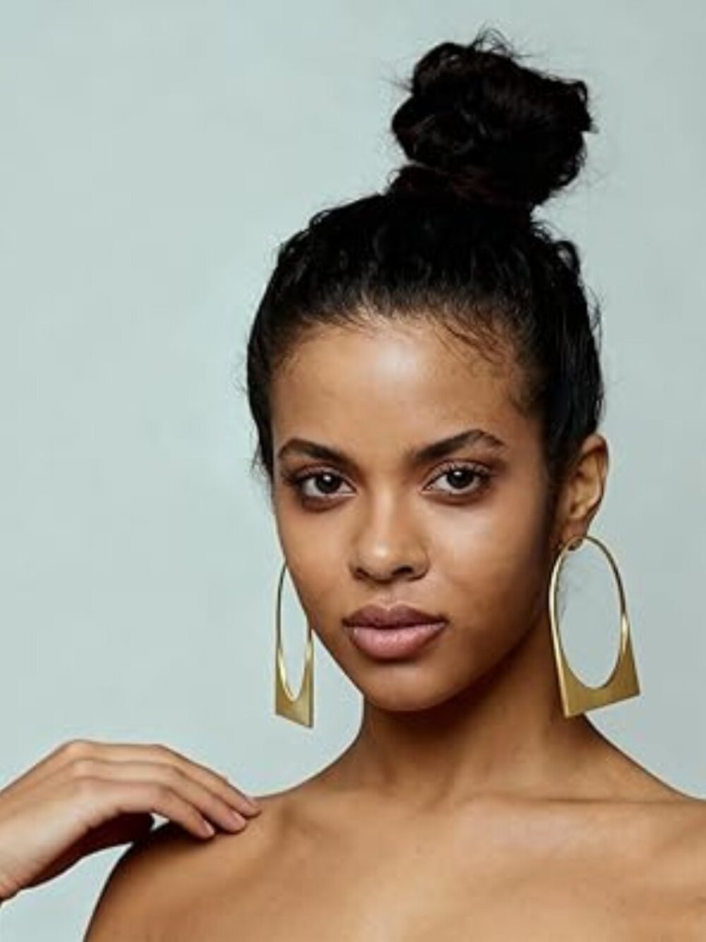 Large‎ Gold Hoop Earrings Chunky Thick Big Statement Drop Dangle